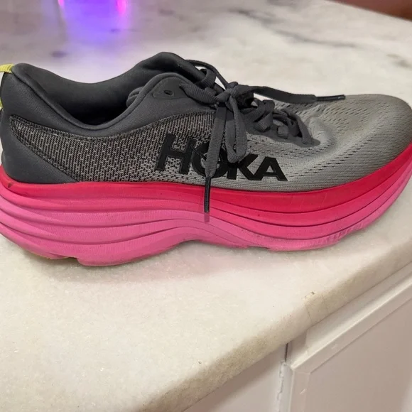 Hoka Gray and Pink Athletic Shoes - Picture 5 of 8